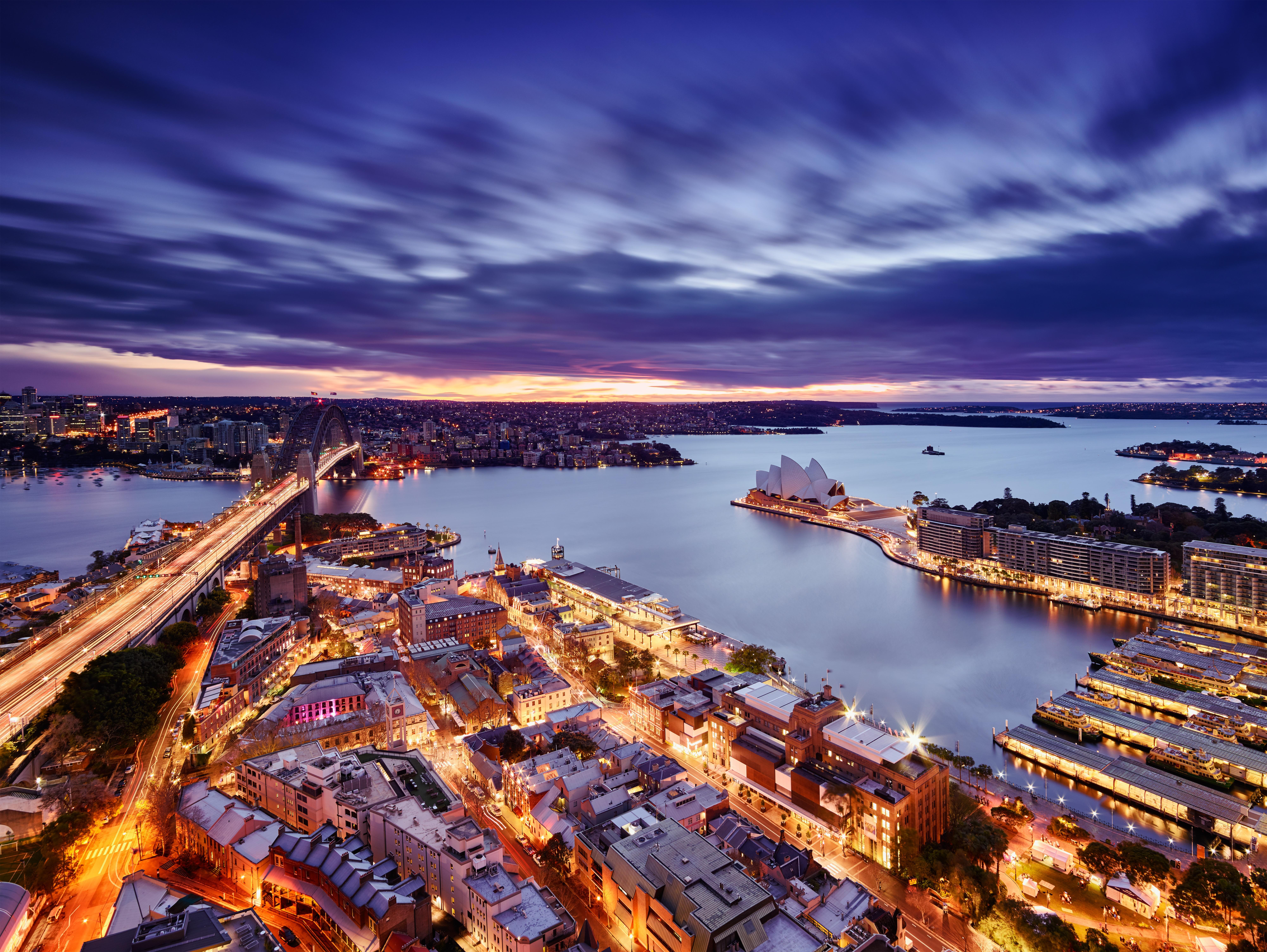 Shangri-La Σίδνεϊ Εξωτερικό φωτογραφία Sydney Harbour Bridge at night